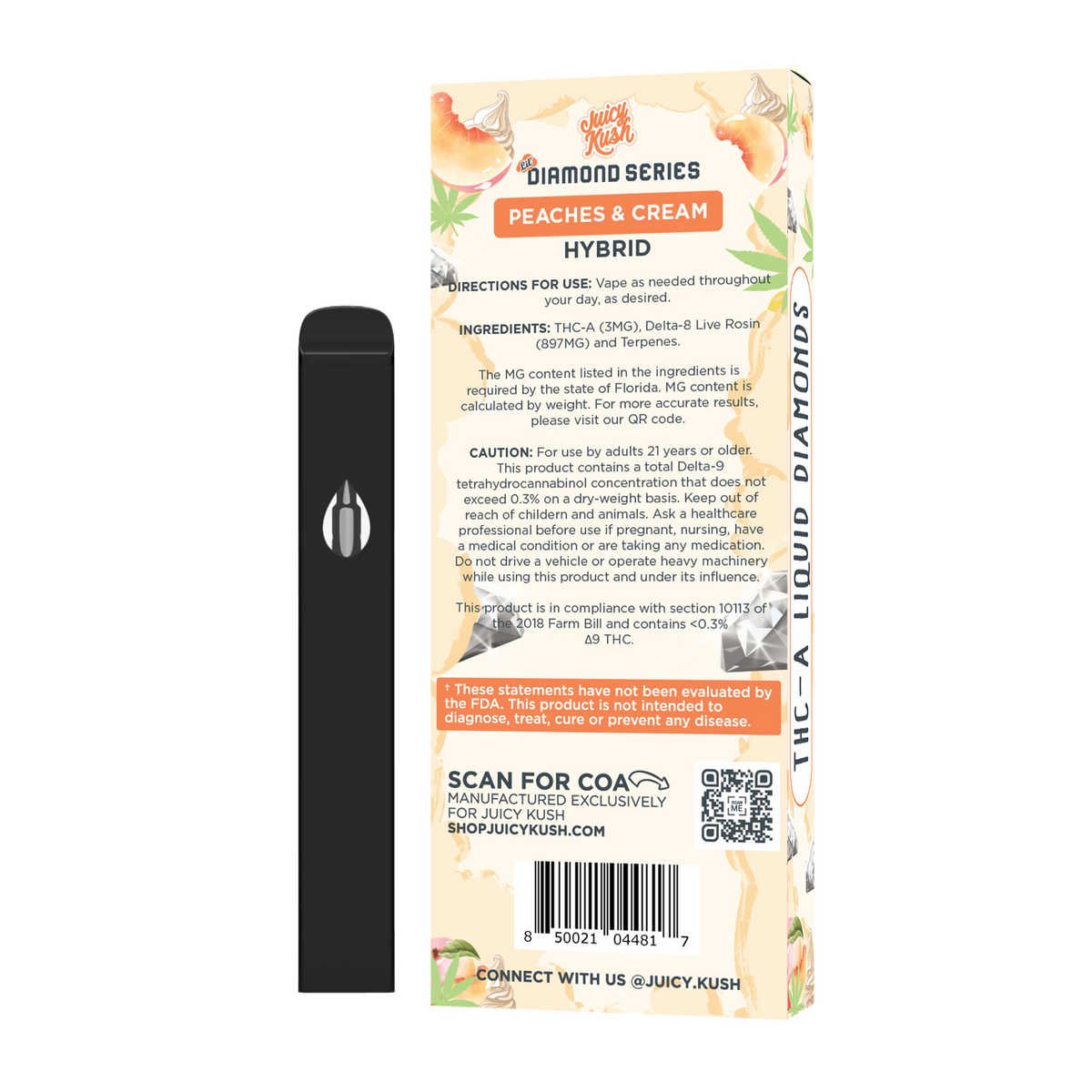 Peaches & Cream THC-A Disposable 1g Juicy Kush Peaches & Cream THC-A Disposable 1g Juicy Kush