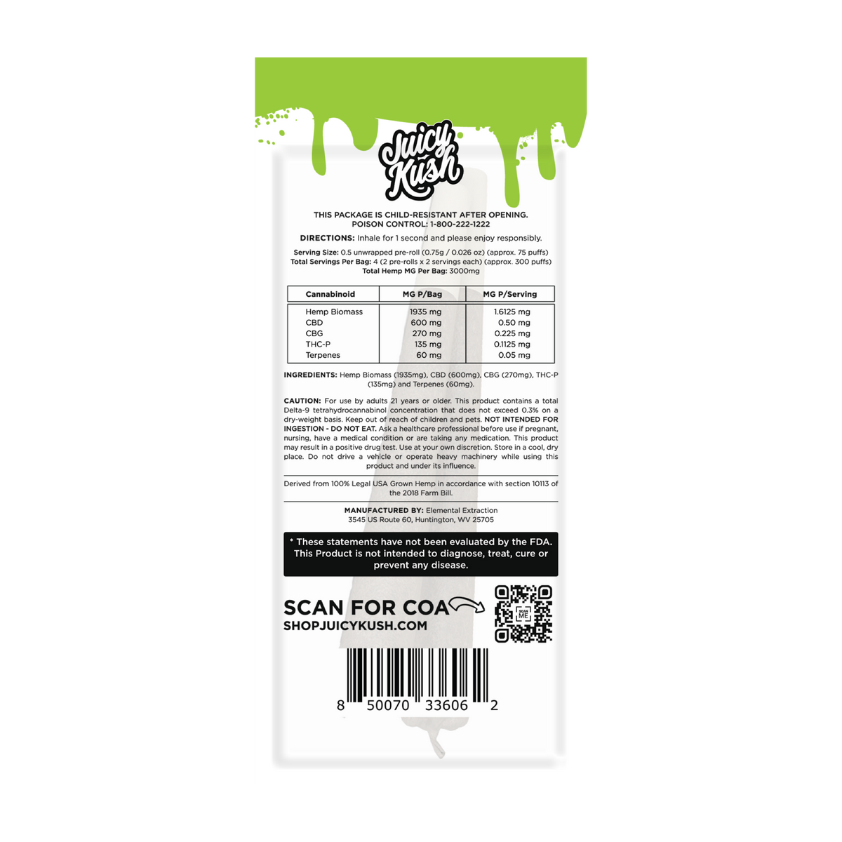 Grape Sorbet THC-P Pre-Rolls 3g (2ct) – Juicy Kush