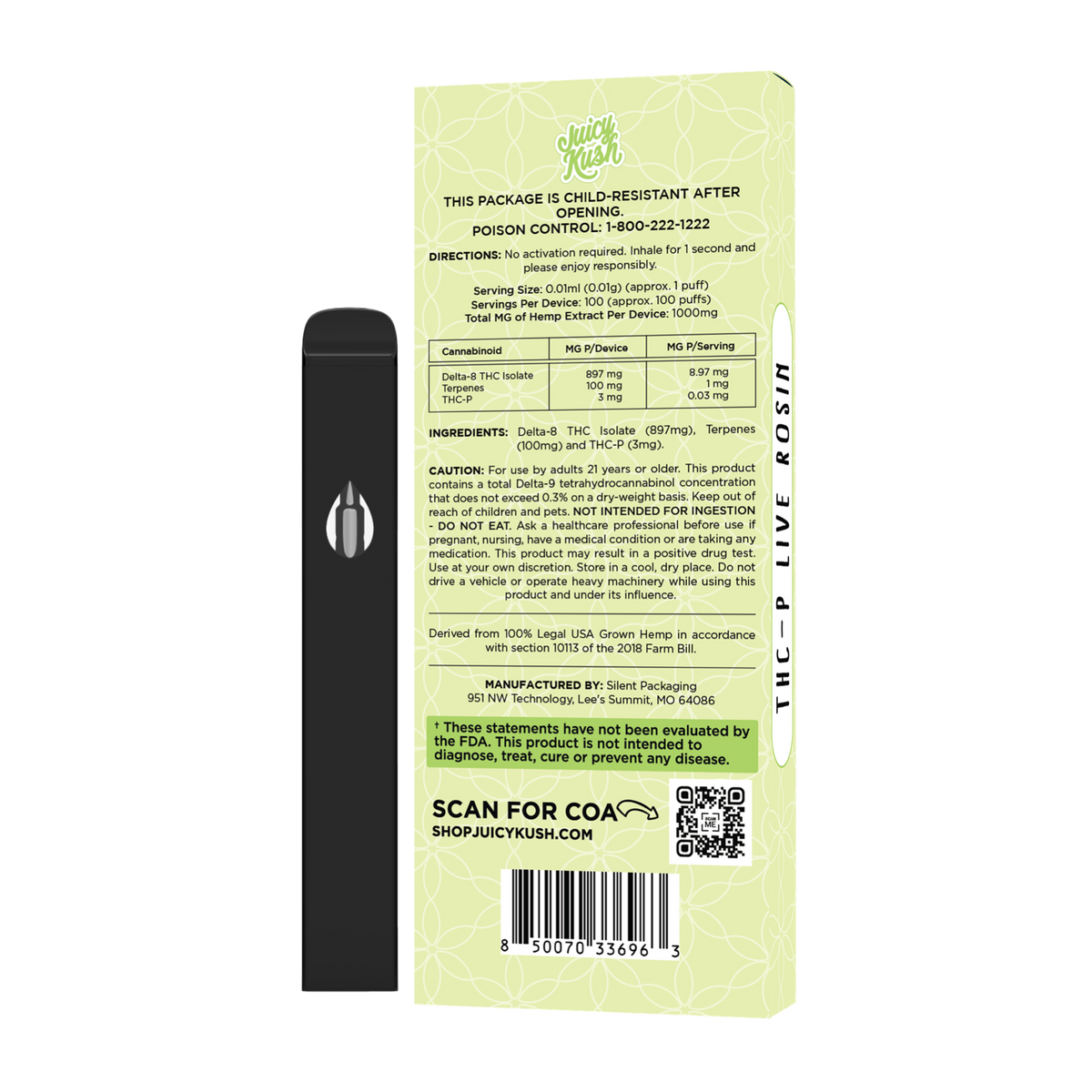 Galactic Gas THC-P Disposable 1g Juicy Kush Galactic Gas THC-P Disposable 1g Juicy Kush