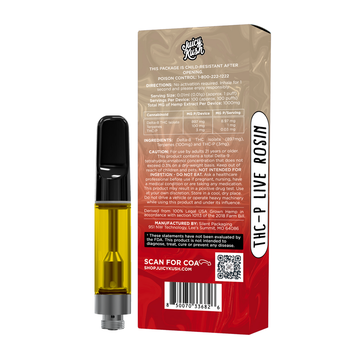 Cherry Bomb THC-P Cartridge 1g – Juicy Kush