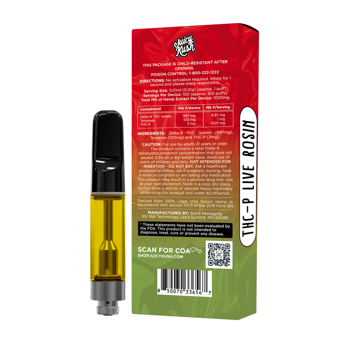 Strawberry Kiwi THC-P Cartridge 1g – Juicy Kush