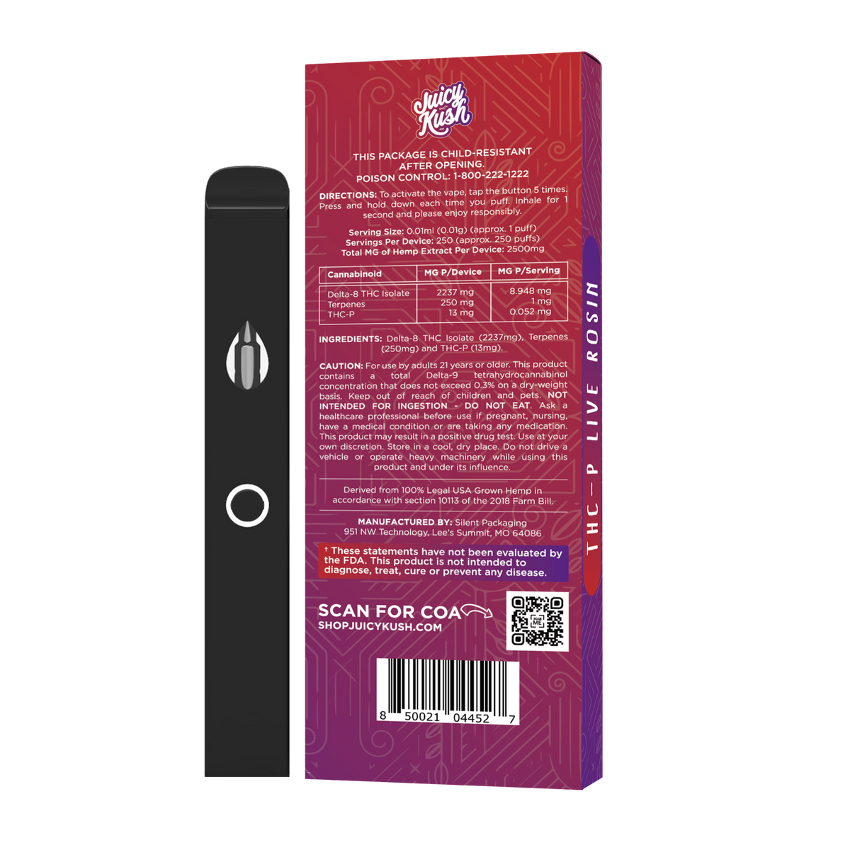 Purple Punch THC-P Preheat Disposable 2.5g – Juicy Kush