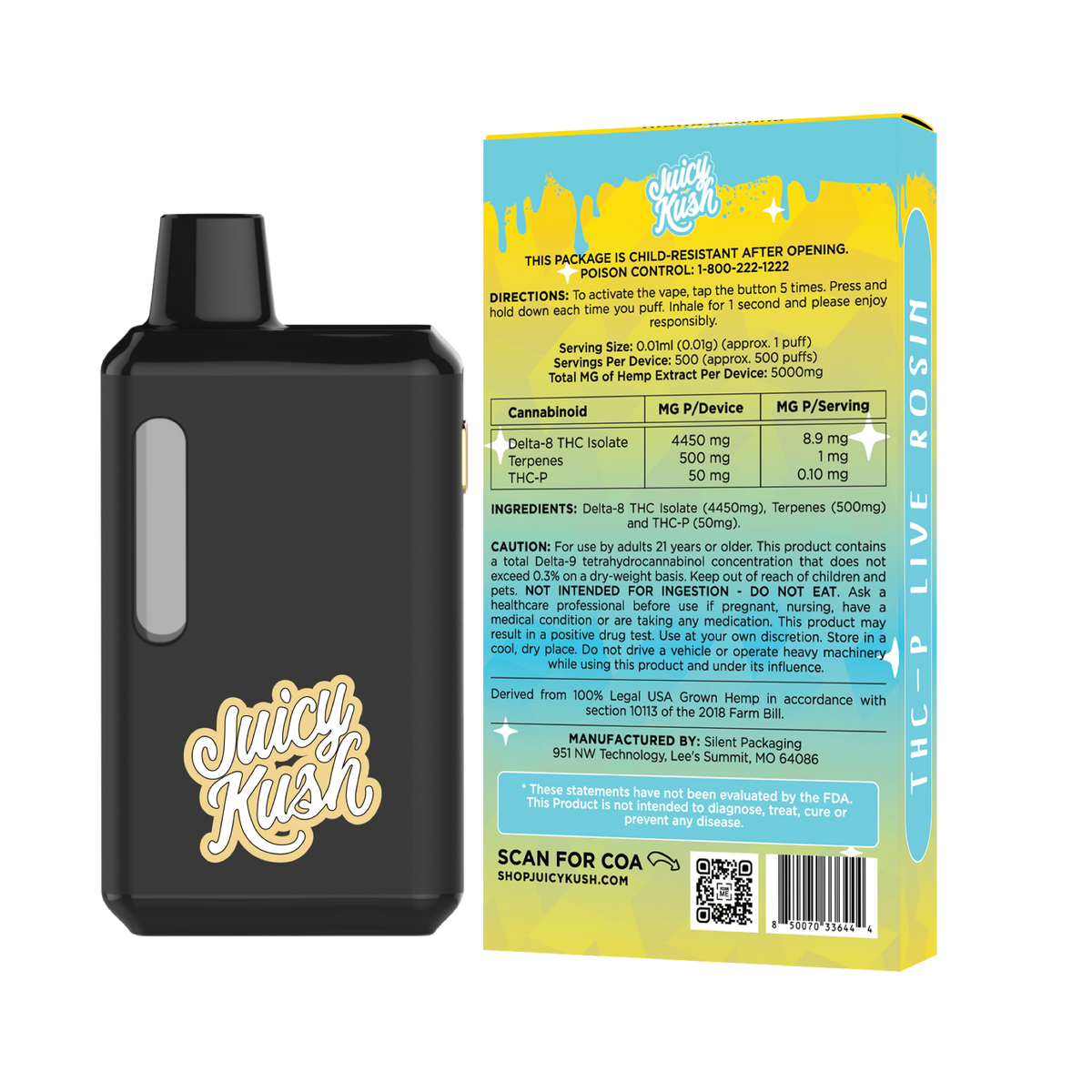 Hawaiian Snowcap THC-P Preheat Disposable 5g Juicy Kush Hawaiian Snowcap THC-P Preheat Disposable 5g Juicy Kush