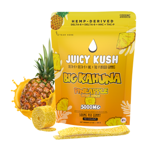 Juicy Kush - 5000mg gummies of Delta-8, Delta-9, HHC and THC-P - Pineapple